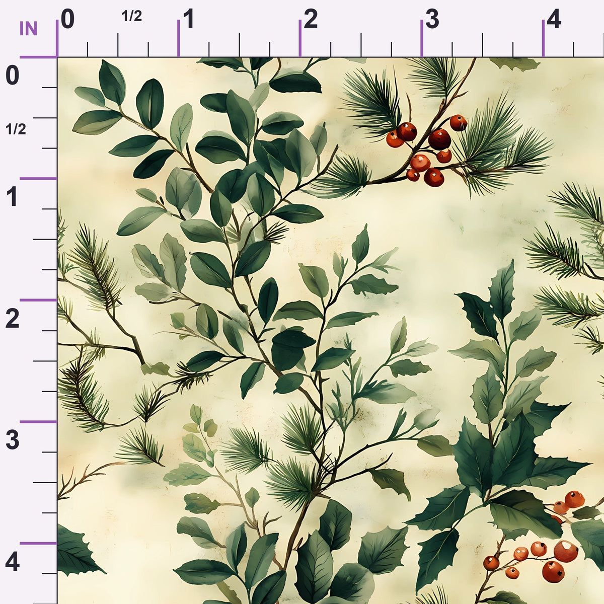 Berry Boughs Pattern 4 Minky Fabric