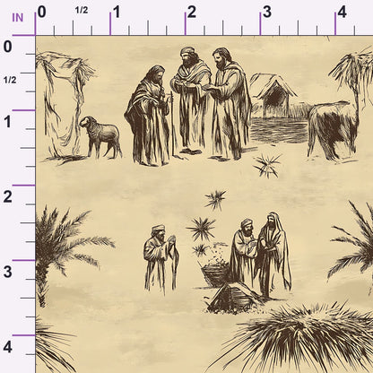 Bethlehem Toile Pattern 1 Minky Fabric