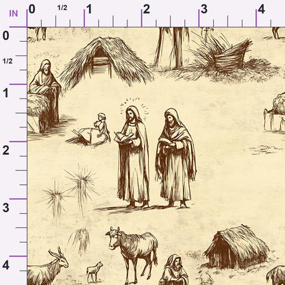 Bethlehem Toile Pattern 10 Minky Fabric