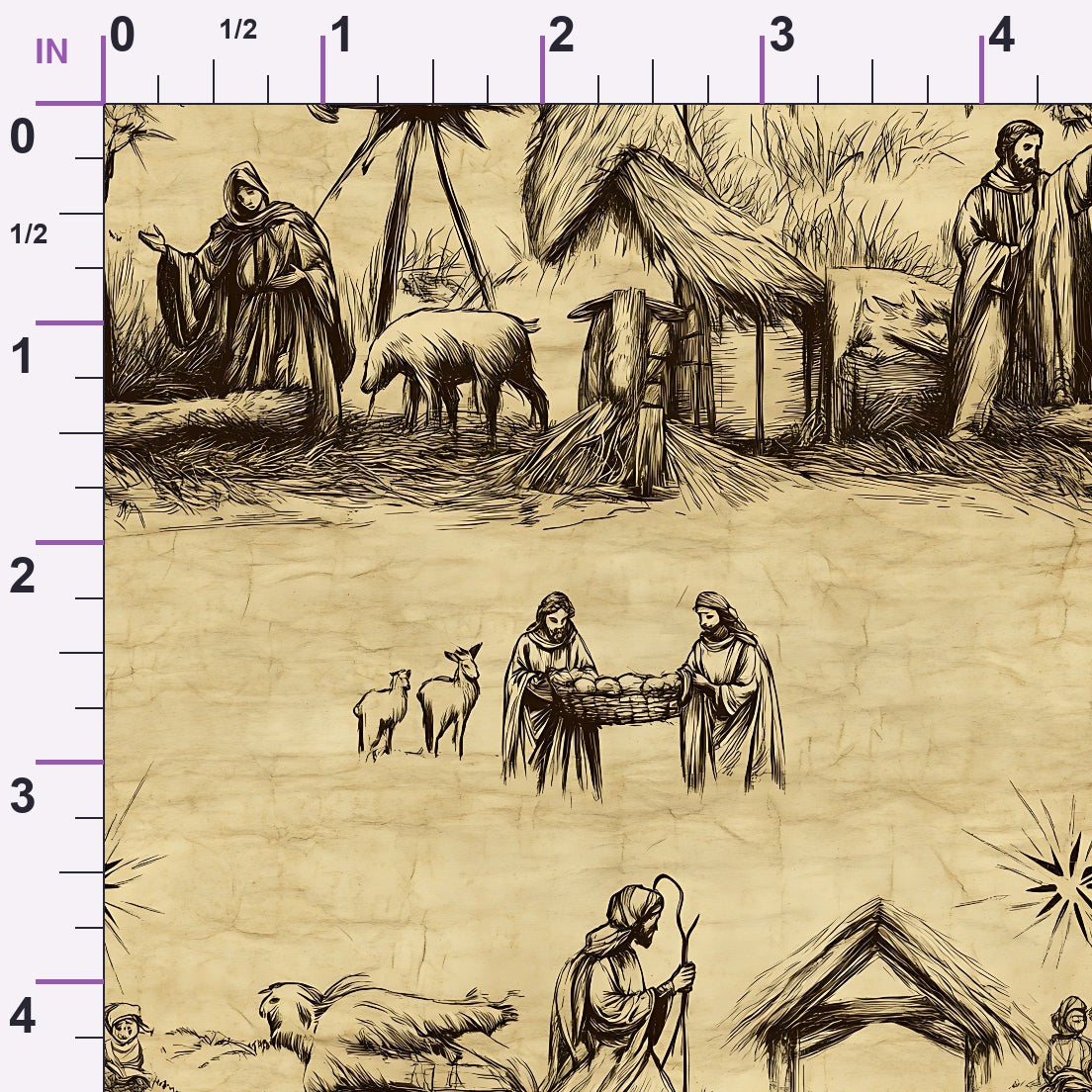 Bethlehem Toile Pattern 11 Minky Fabric