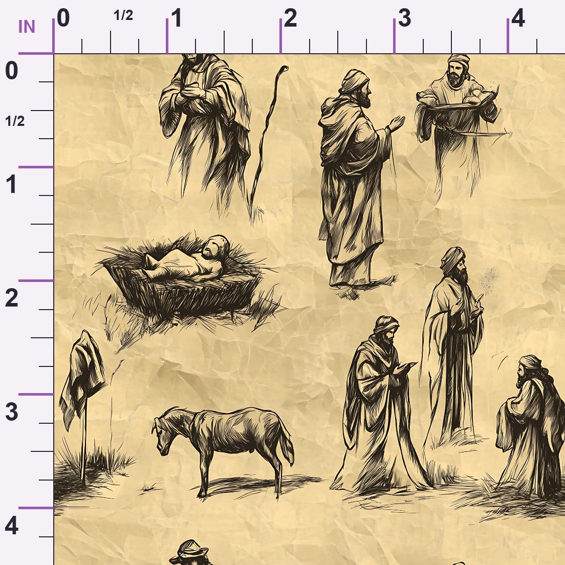 Bethlehem Toile Pattern 12 Minky Fabric
