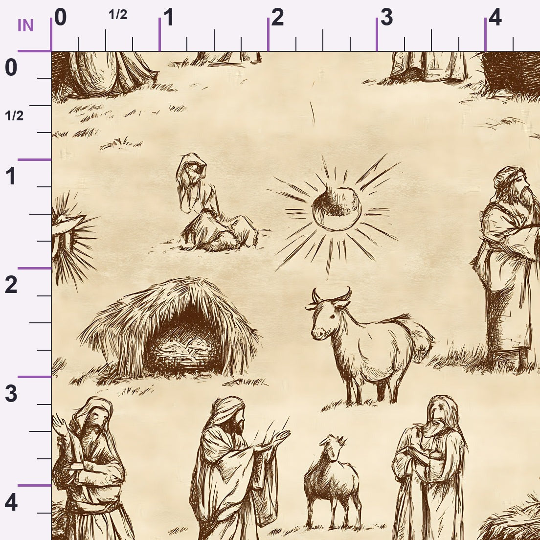 Bethlehem Toile Pattern 13 Minky Fabric