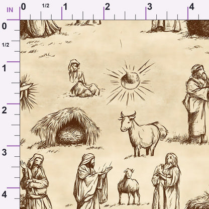 Bethlehem Toile Pattern 13 Minky Fabric