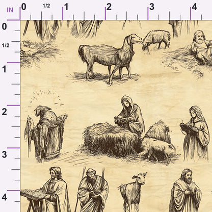 Bethlehem Toile Pattern 14 Minky Fabric