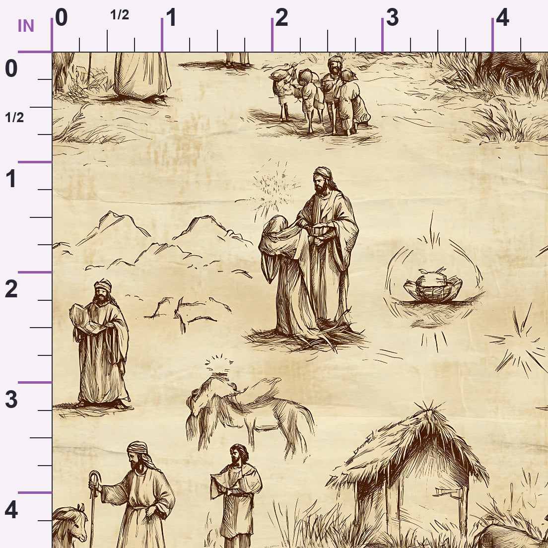 Bethlehem Toile Pattern 17 Minky Fabric