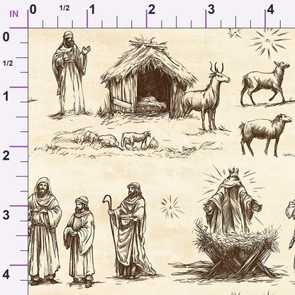 Bethlehem Toile Pattern 18 Minky Fabric