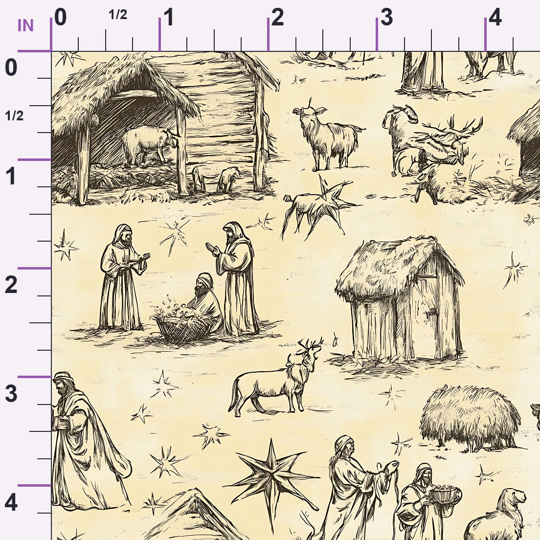 Bethlehem Toile Pattern 19 Minky Fabric