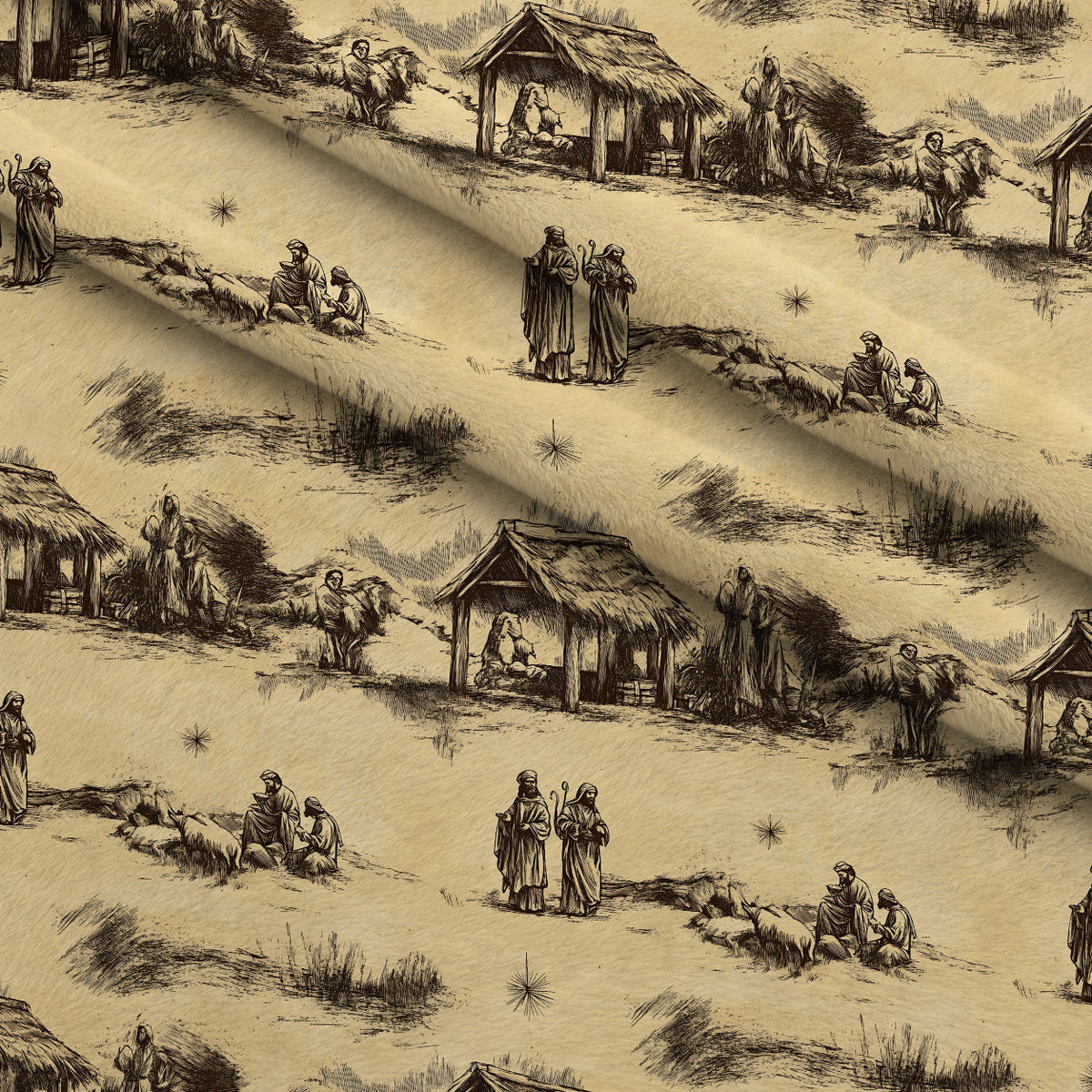 Bethlehem Toile Pattern 2 Minky Fabric