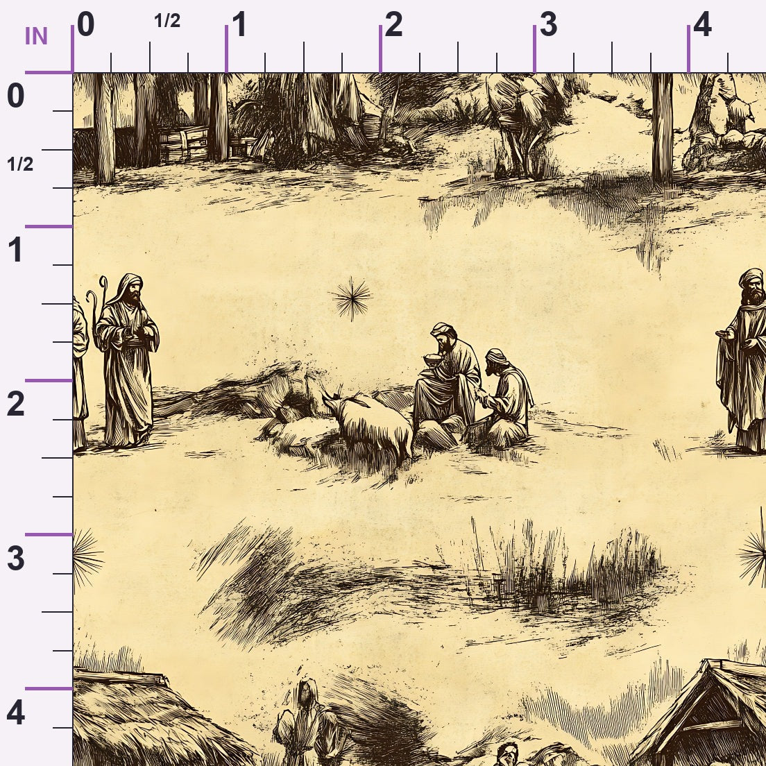 Bethlehem Toile Pattern 2 Minky Fabric
