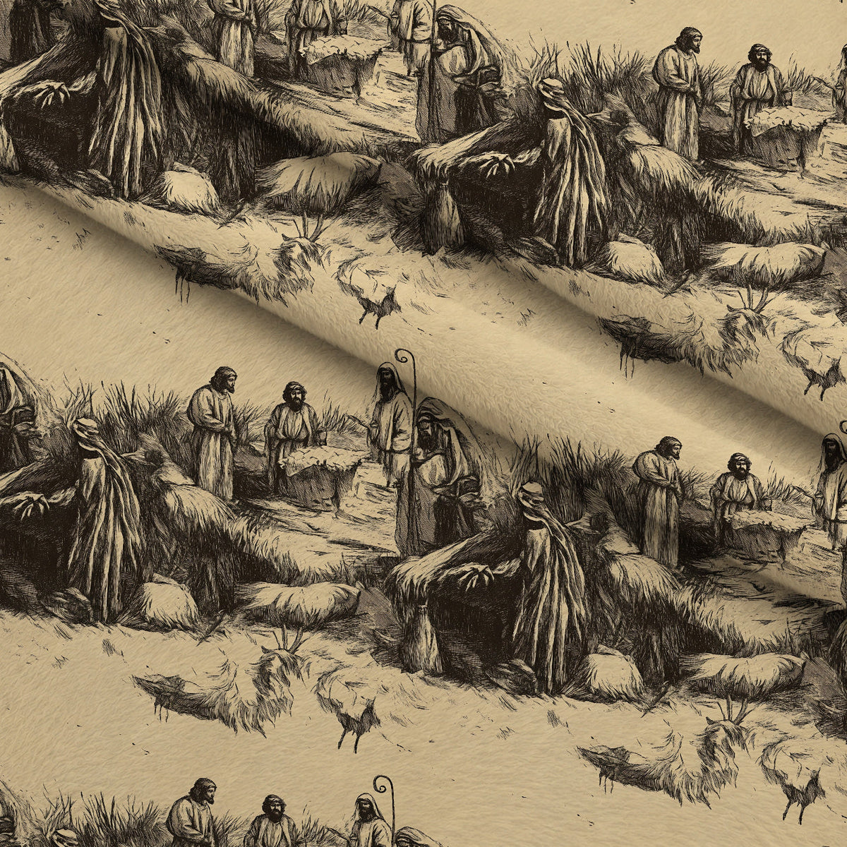 Bethlehem Toile Pattern 3 Minky Fabric
