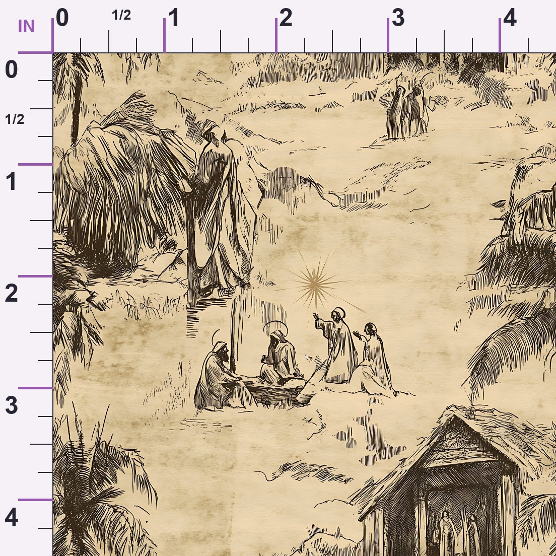 Bethlehem Toile Pattern 4 Minky Fabric