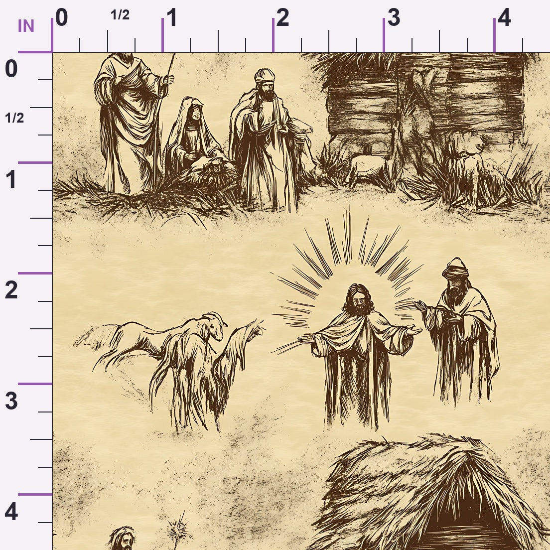 Bethlehem Toile Pattern 5 Minky Fabric