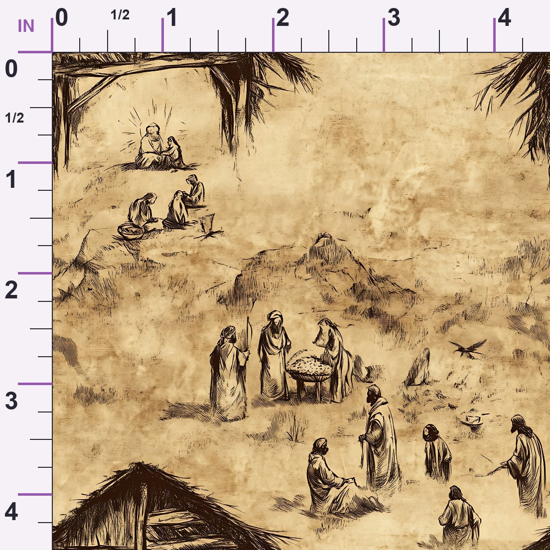 Bethlehem Toile Pattern 7 Minky Fabric