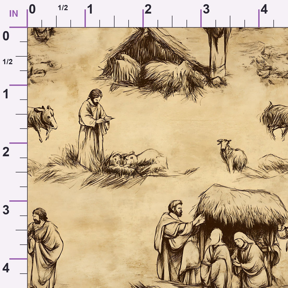 Bethlehem Toile Pattern 9 Minky Fabric