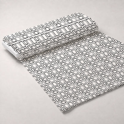 Black and White Picture Frames Pattern Minky Fabric