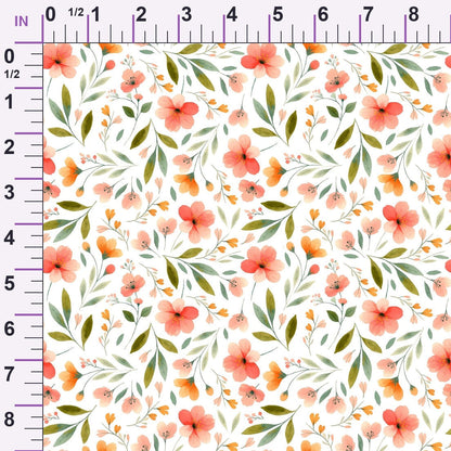Bloom Time Blooms White Minky Fabric