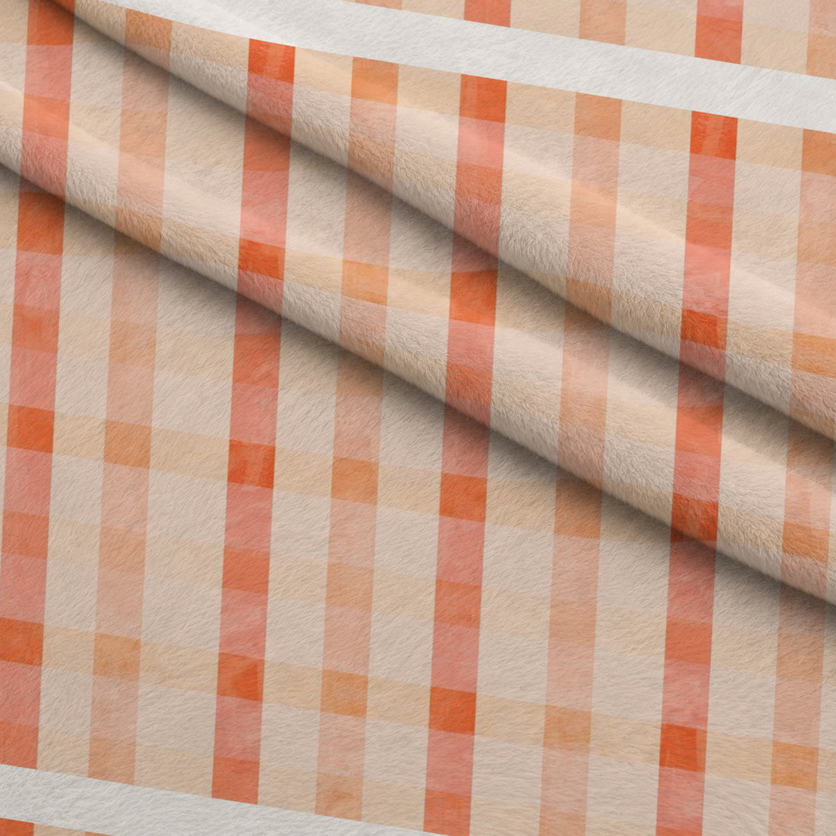 Bloom Time Blush Peach Check Minky Fabric