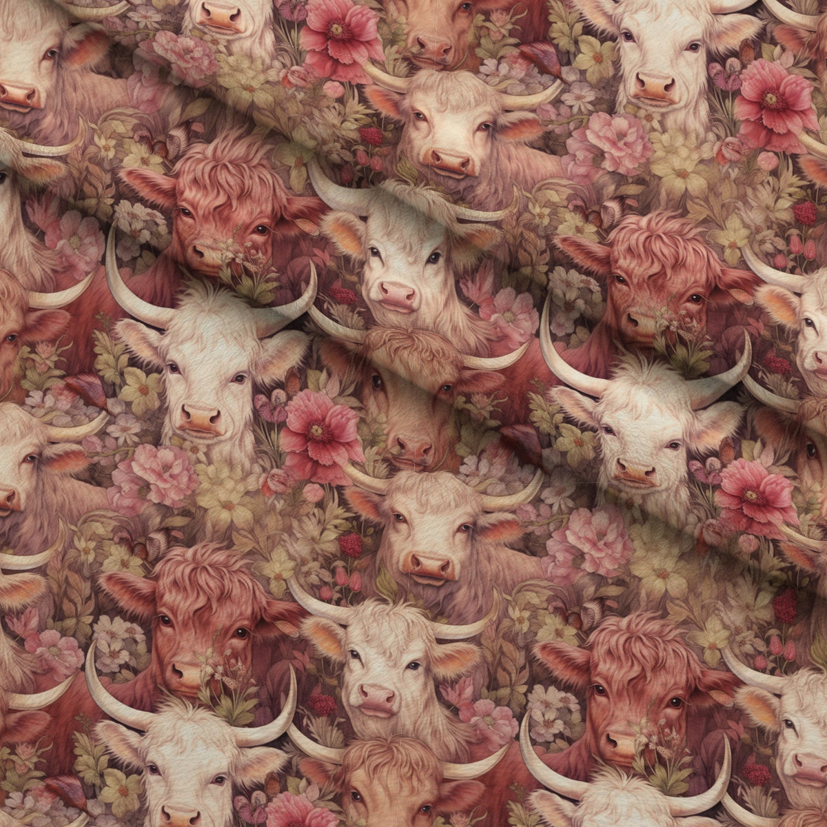 Blooming Bovines Pattern 10 Minky Fabric