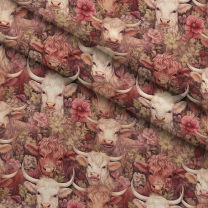 Blooming Bovines Pattern 10 Minky Fabric