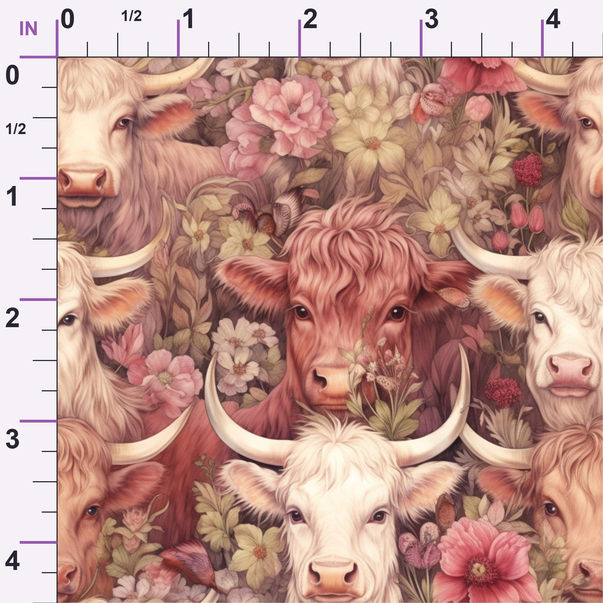 Blooming Bovines Pattern 10 Minky Fabric