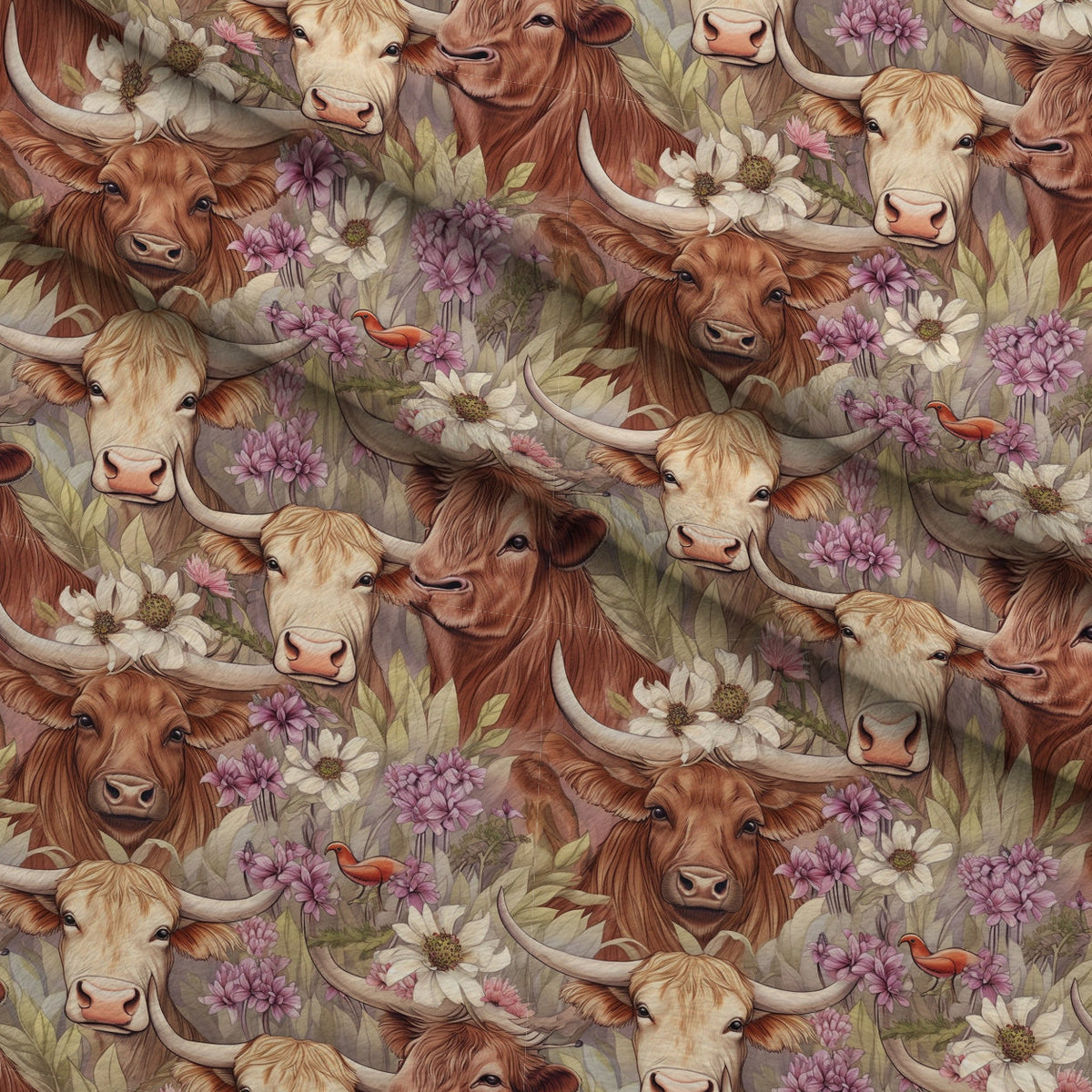 Blooming Bovines Pattern 11 Minky Fabric