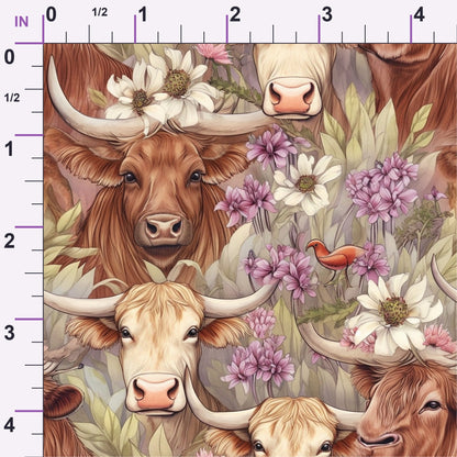 Blooming Bovines Pattern 11 Minky Fabric