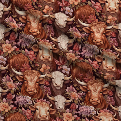 Blooming Bovines Pattern 12 Minky Fabric