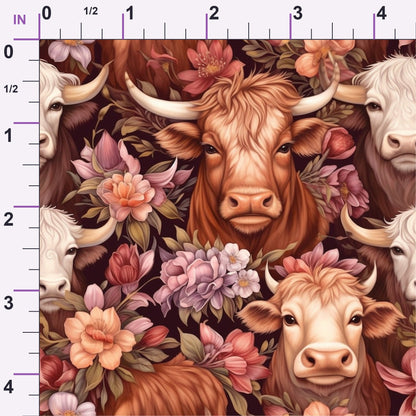 Blooming Bovines Pattern 12 Minky Fabric