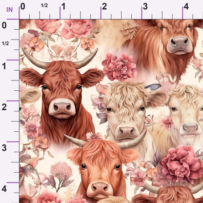 Blooming Bovines Pattern 13 Minky Fabric