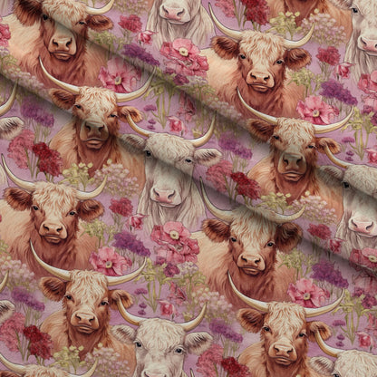 Blooming Bovines Pattern 14 Minky Fabric