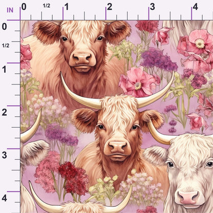 Blooming Bovines Pattern 14 Minky Fabric