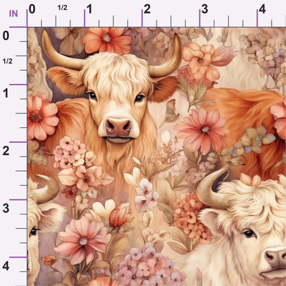 Blooming Bovines Pattern 15 Minky Fabric