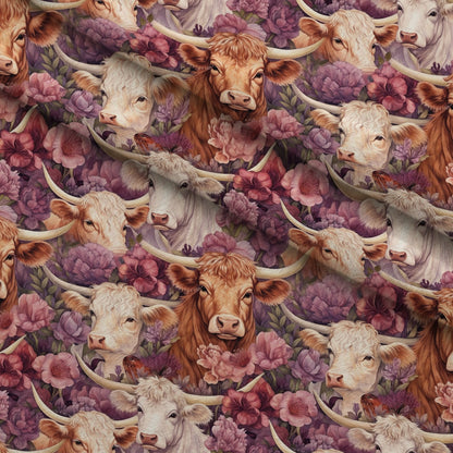 Blooming Bovines Pattern 16 Minky Fabric