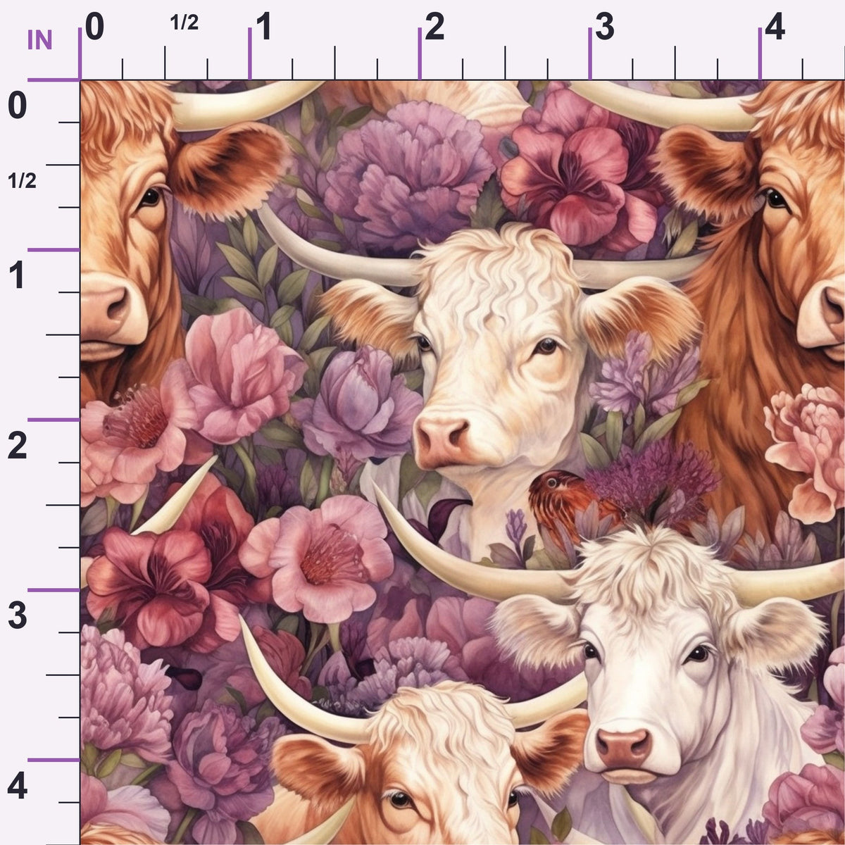 Blooming Bovines Pattern 16 Minky Fabric