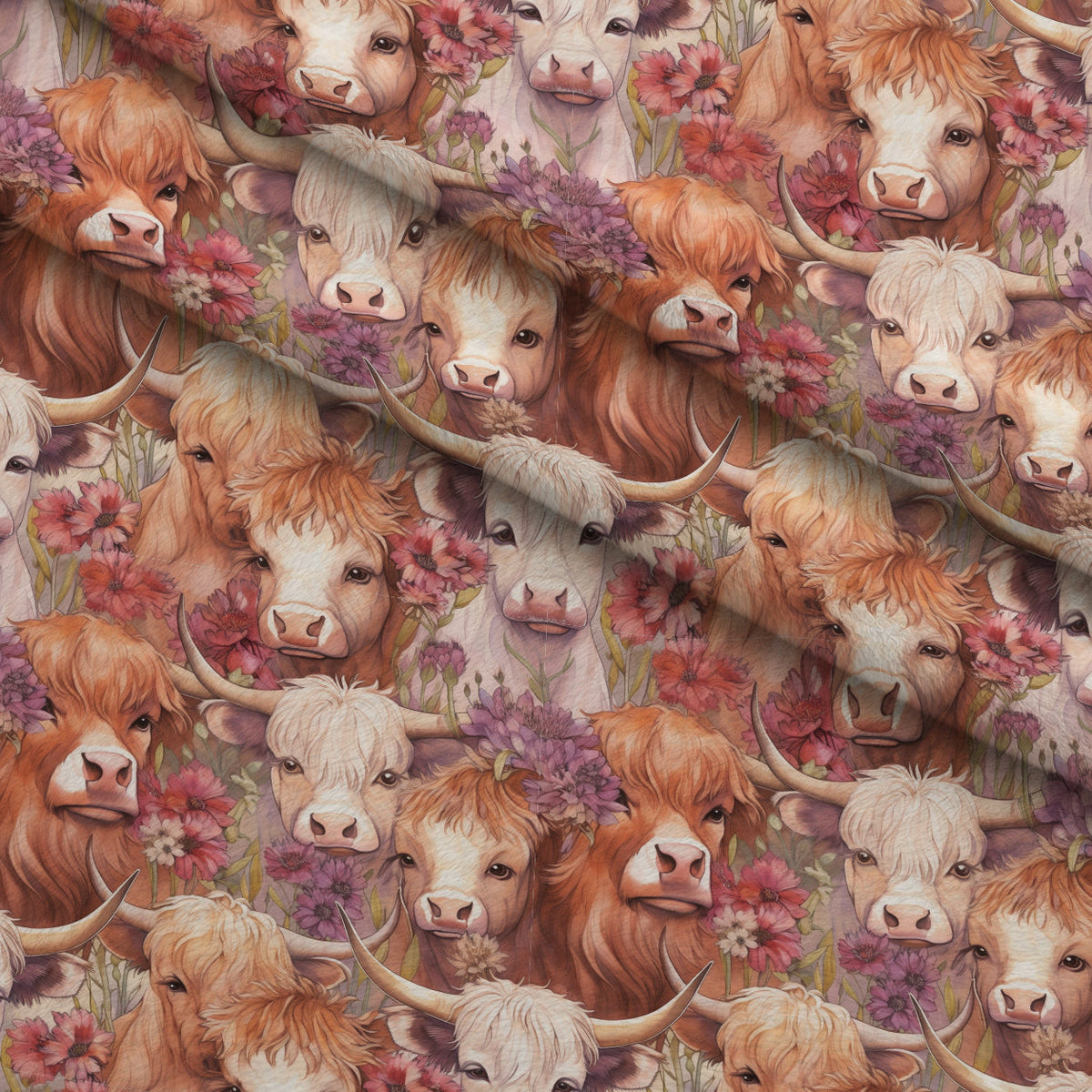Blooming Bovines Pattern 17 Minky Fabric