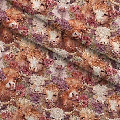 Blooming Bovines Pattern 17 Minky Fabric