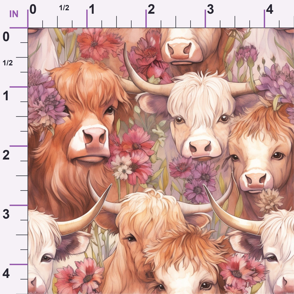 Blooming Bovines Pattern 17 Minky Fabric