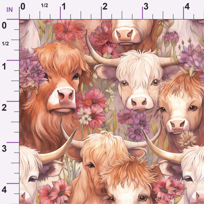 Blooming Bovines Pattern 17 Minky Fabric
