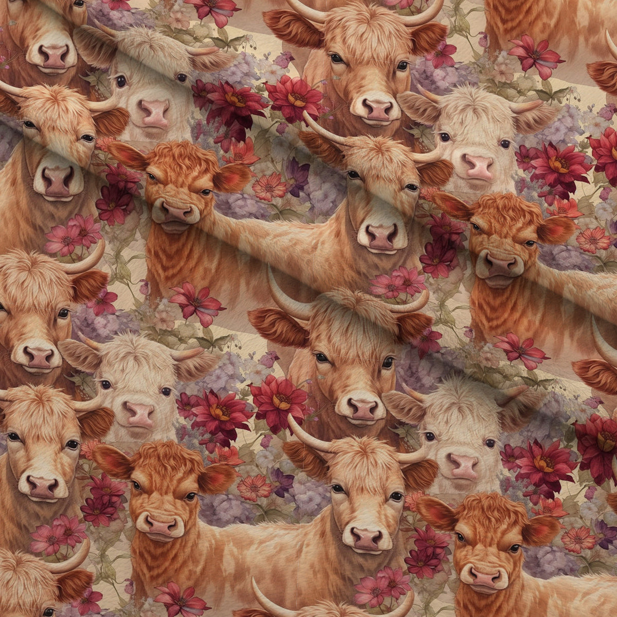 Blooming Bovines Pattern 18 Minky Fabric