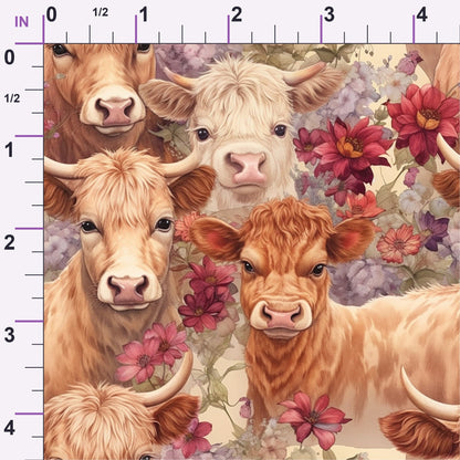 Blooming Bovines Pattern 18 Minky Fabric