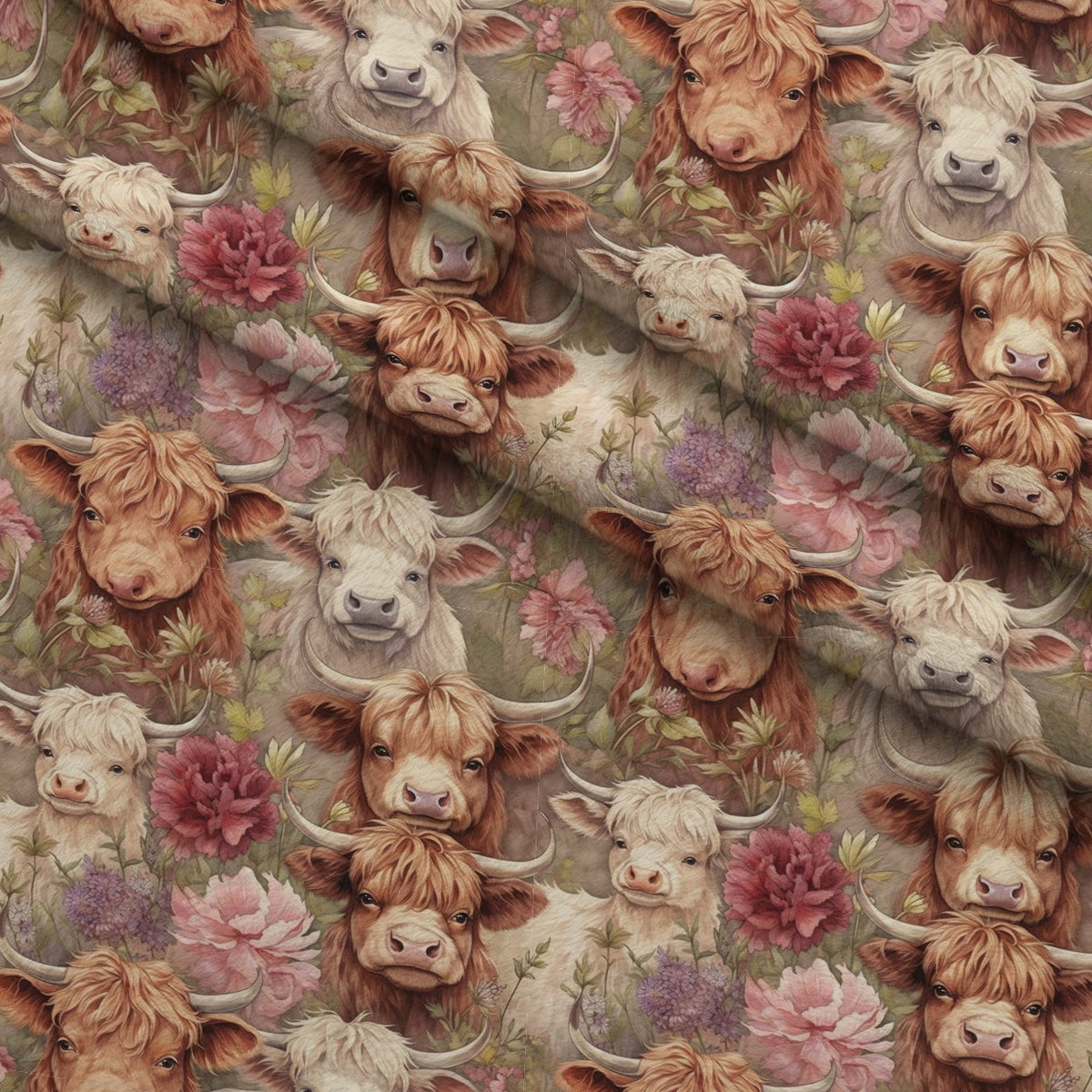 Blooming Bovines Pattern 20 Minky Fabric