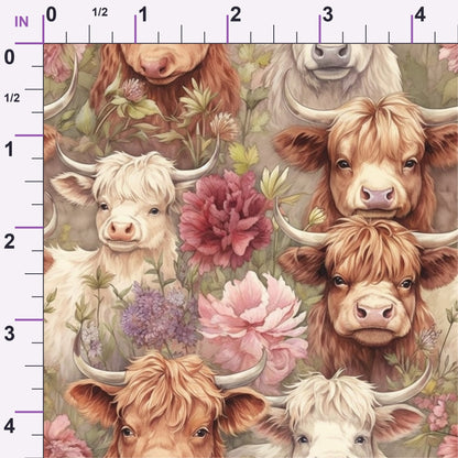 Blooming Bovines Pattern 20 Minky Fabric