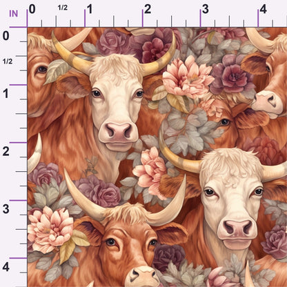 Blooming Bovines Pattern 3 Minky Fabric