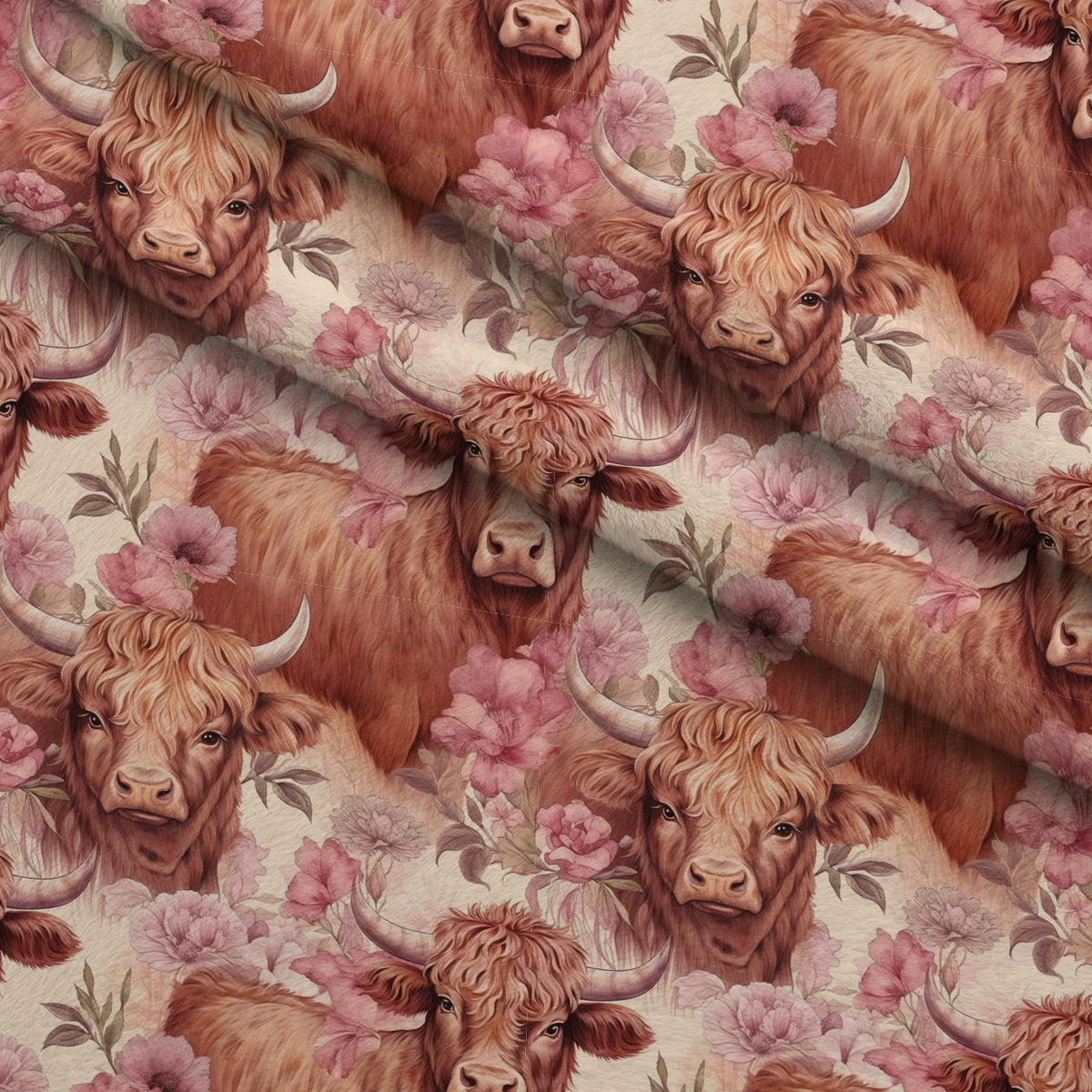 Blooming Bovines Pattern 4 Minky Fabric