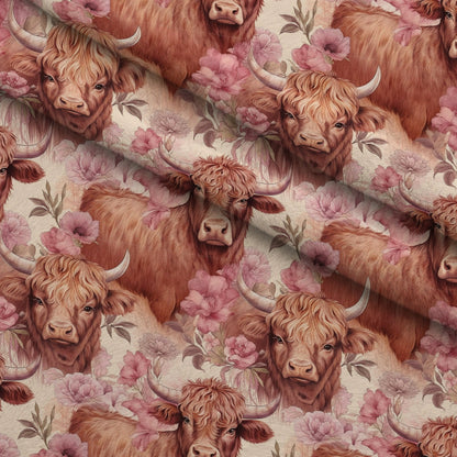 Blooming Bovines Pattern 4 Minky Fabric