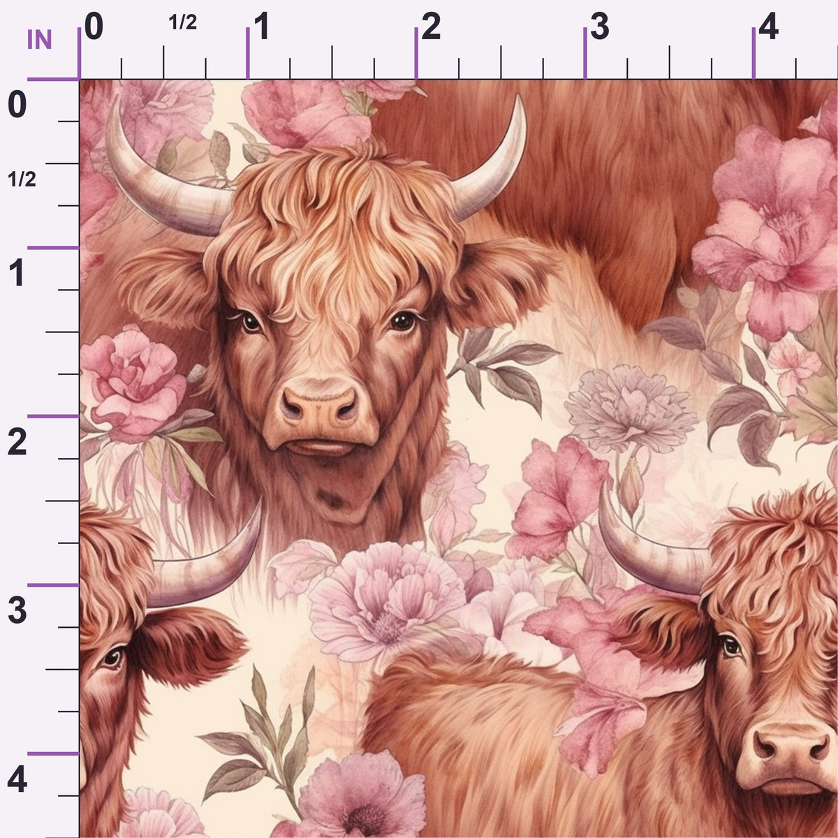 Blooming Bovines Pattern 4 Minky Fabric