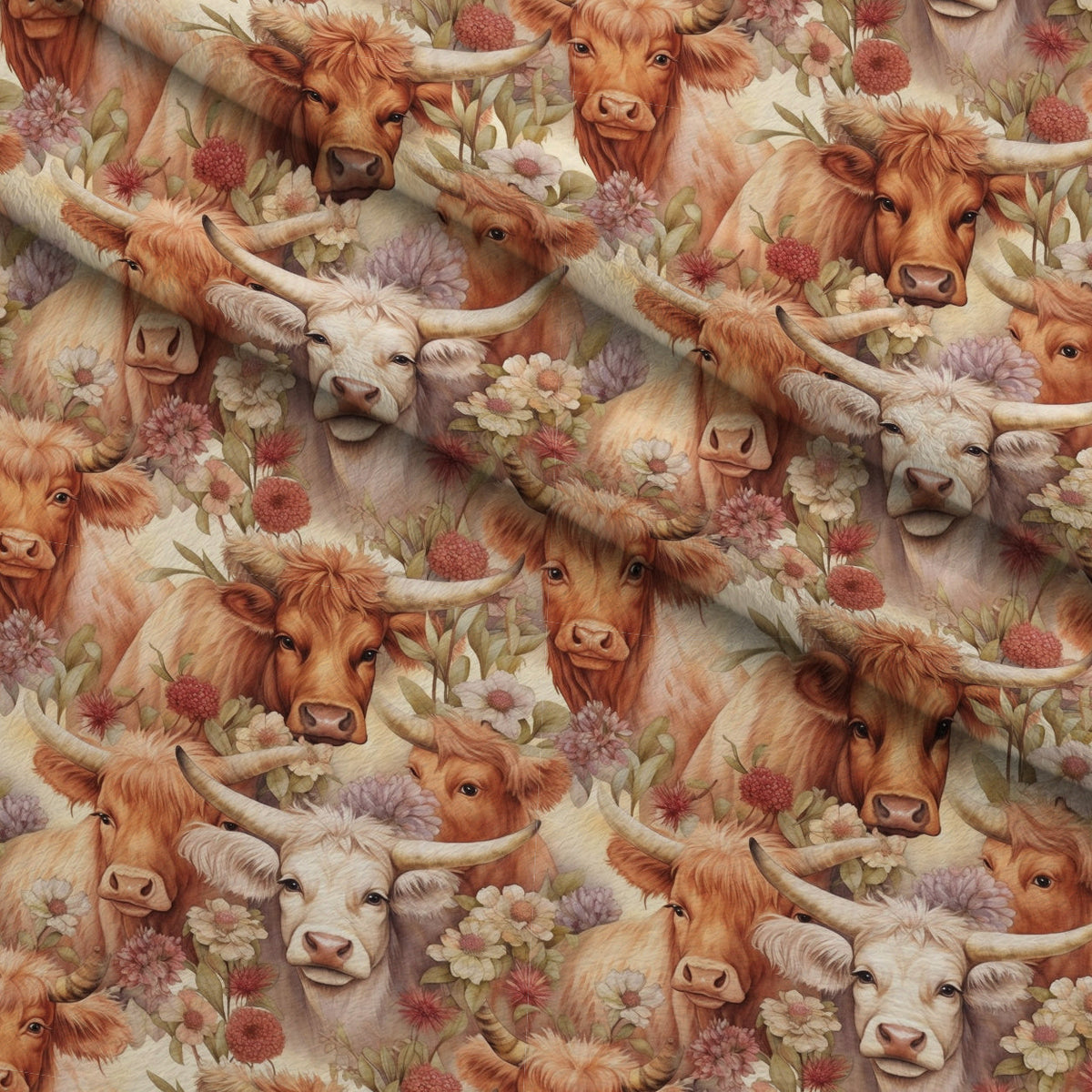 Blooming Bovines Pattern 5 Minky Fabric