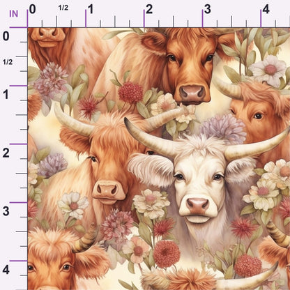 Blooming Bovines Pattern 5 Minky Fabric