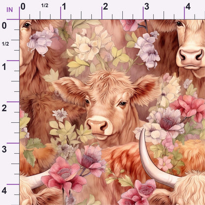 Blooming Bovines Pattern 7 Minky Fabric