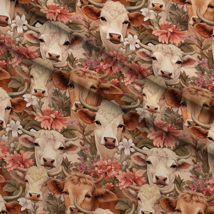 Blooming Bovines Pattern 8 Minky Fabric